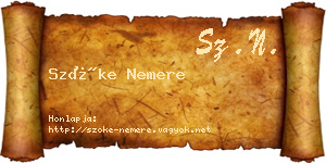 Szőke Nemere névjegykártya